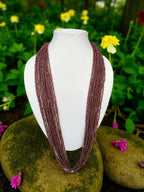 Inhanns Rangsaaz 20-Layer Luxe Long Beaded Only Necklace - Cofee Brown Only Necklace