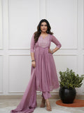 The52 Women's Beautiful Cotton Fabric Embroidery Work Straight Kurta Pant and Dupatta Set - Distacart