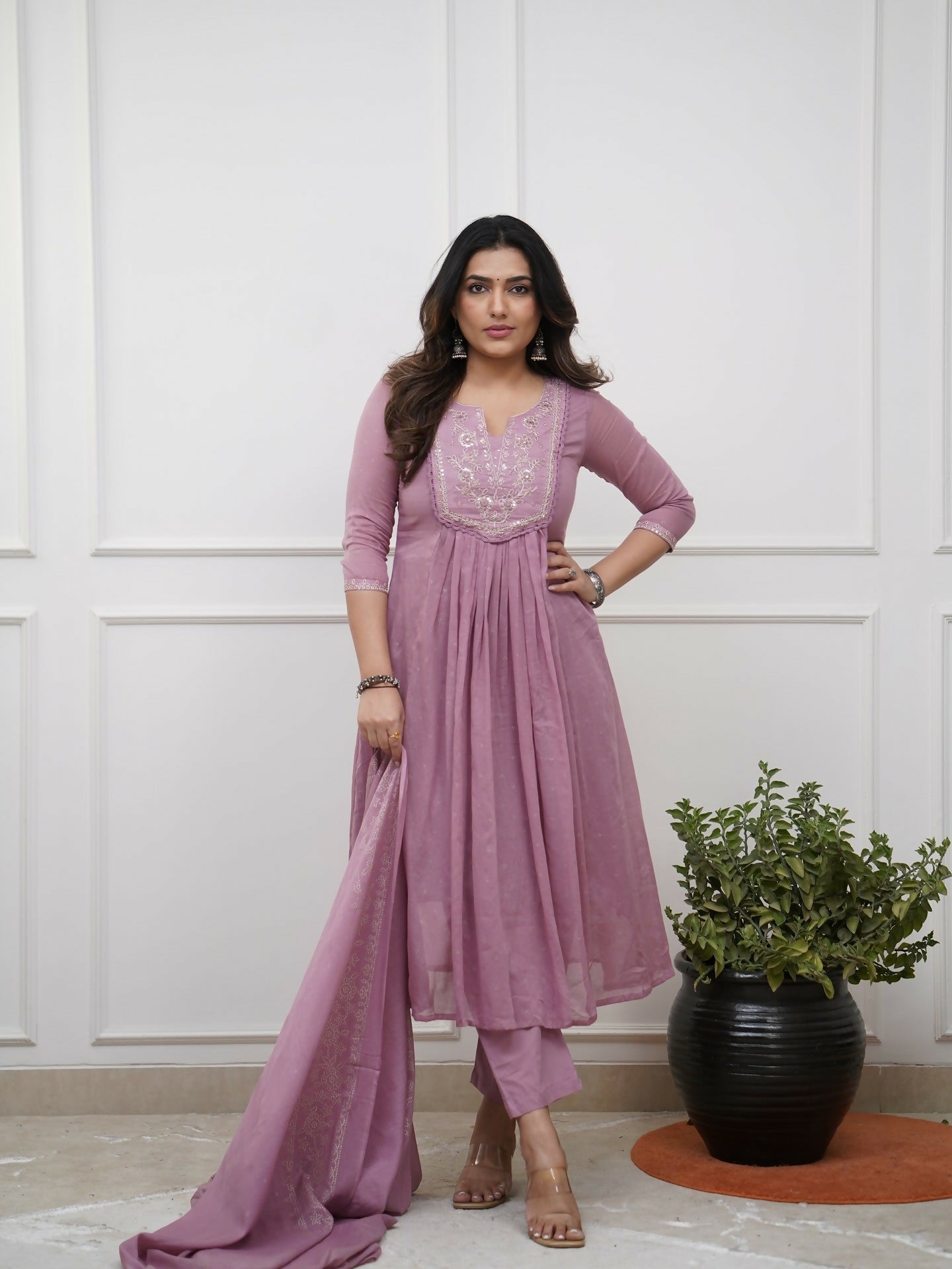 The52 Women's Beautiful Cotton Fabric Embroidery Work Straight Kurta Pant and Dupatta Set - Distacart