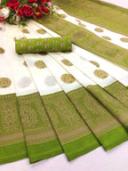 Vamika Green Printed Art Silk Saree