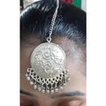 Round Design With Hanging Drops Maang Tikka