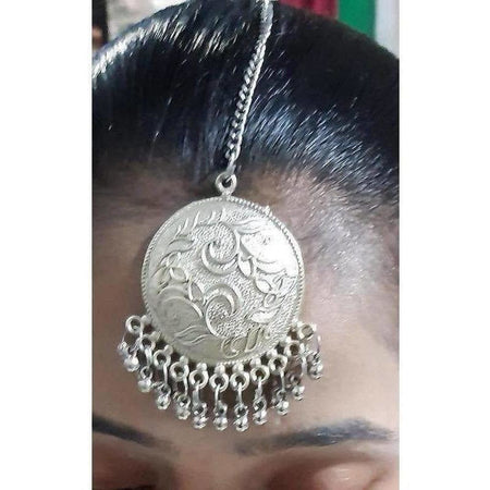 MS Fashion India Round Design With Hanging Drops Maang Tikka