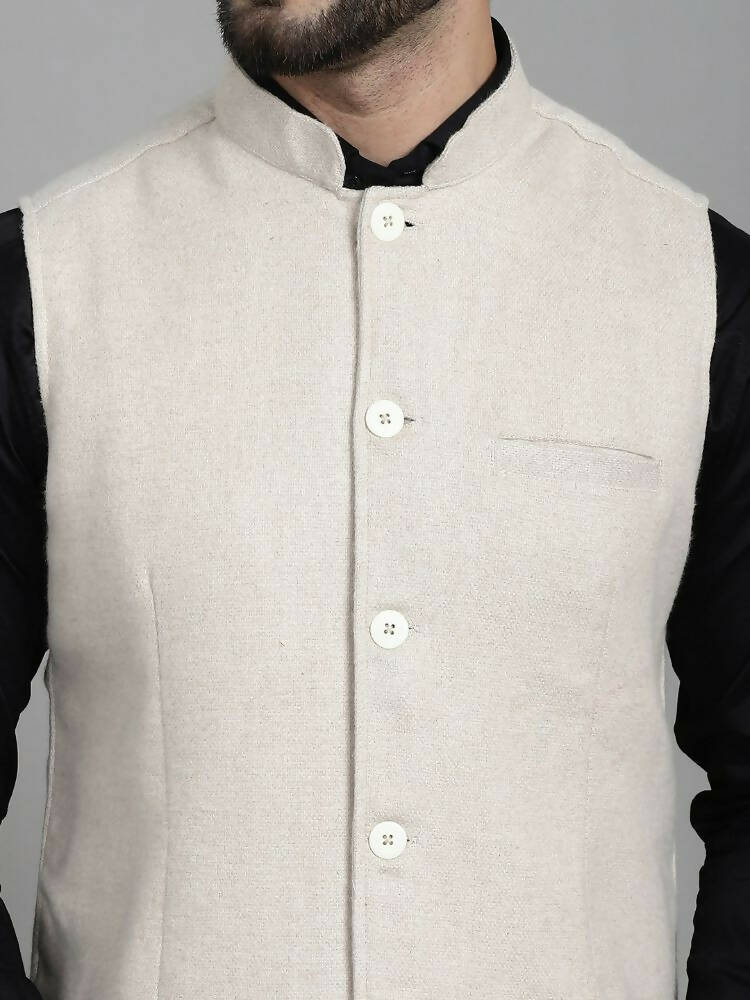 Even Apparels Nehru Jacket With Welt Pockets - Off White