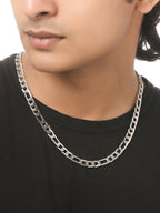 NVR Men Rhodium-Plated Stainless Steel Bohemian Chain