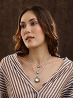 Beaded Layered Kundan Necklaces - Ruby Raang