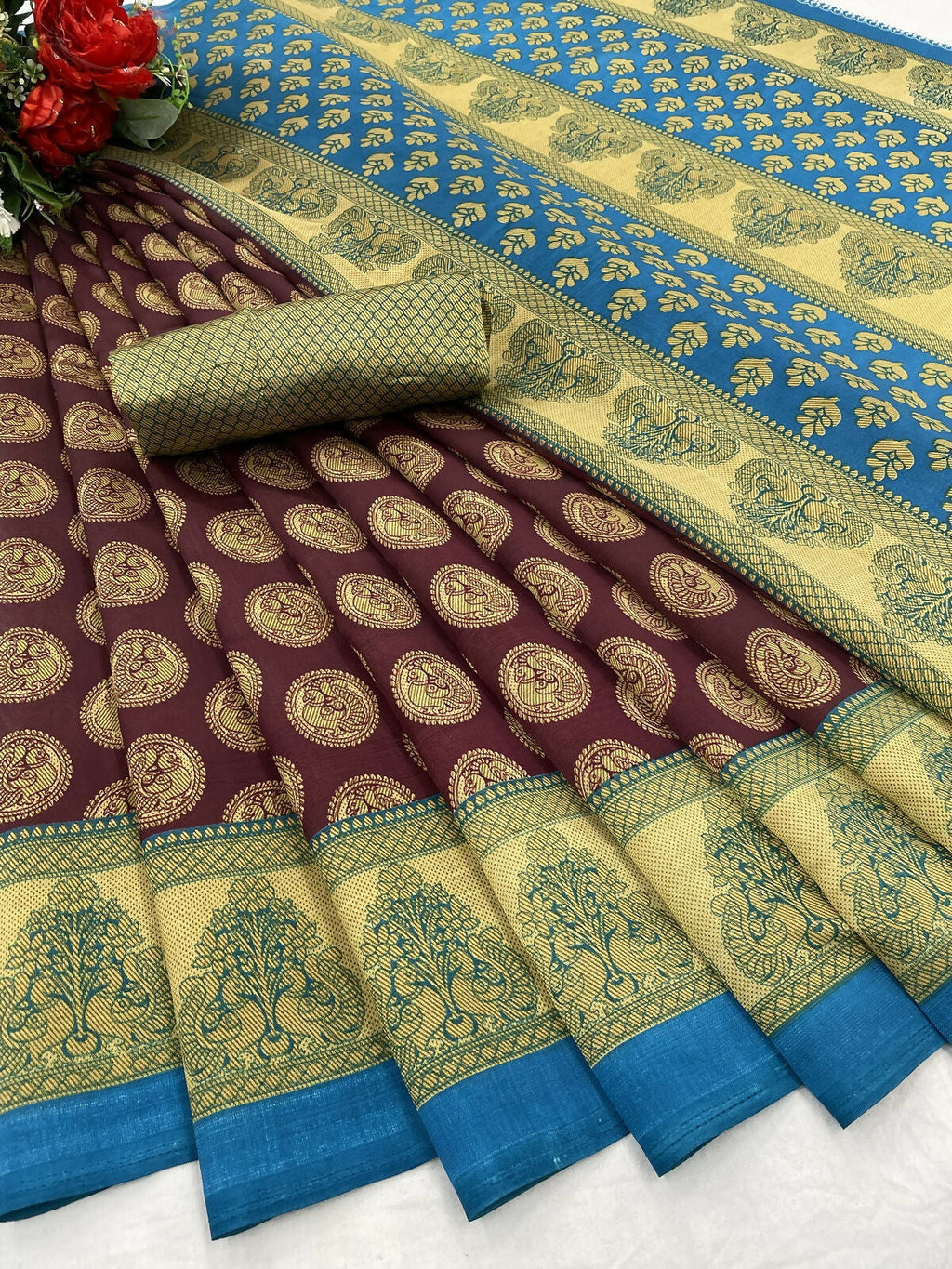 Vamika purple Printed Art Silk Saree