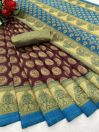 Vamika purple Printed Art Silk Saree