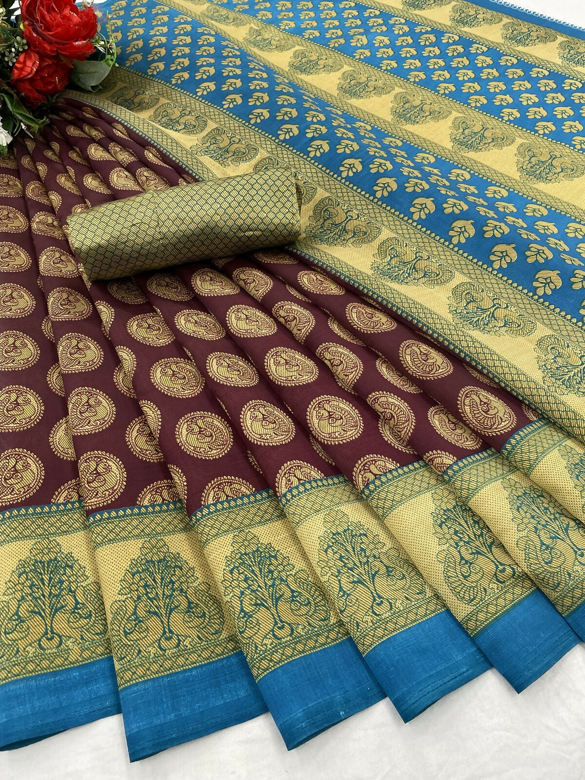 Vamika purple Printed Art Silk Saree
