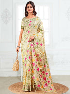 Shree Shyam Fashion Linen Cotton Off White Saree - Distacart