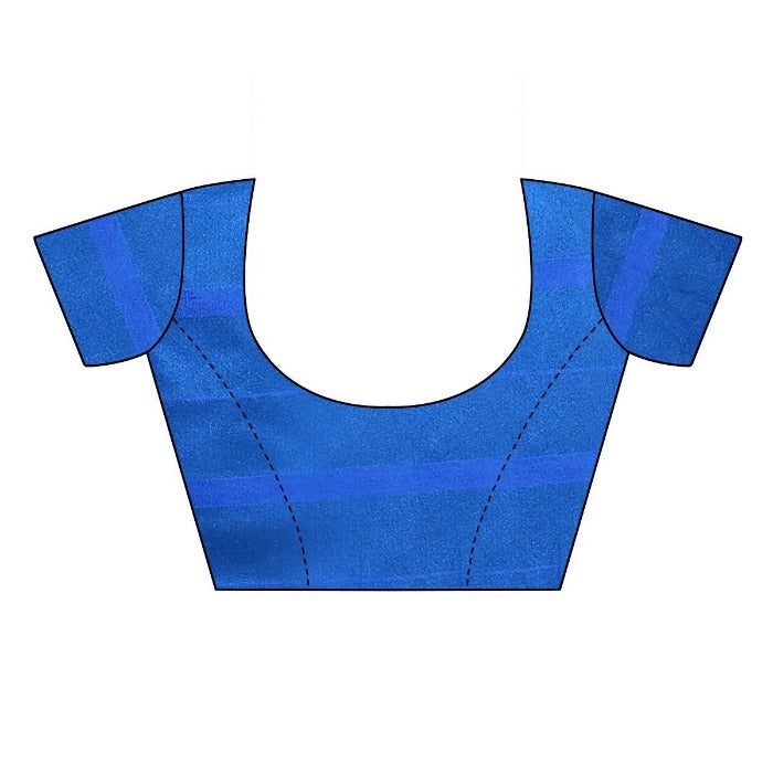 Vamika Blue Cotton Silk WeavingBlouse