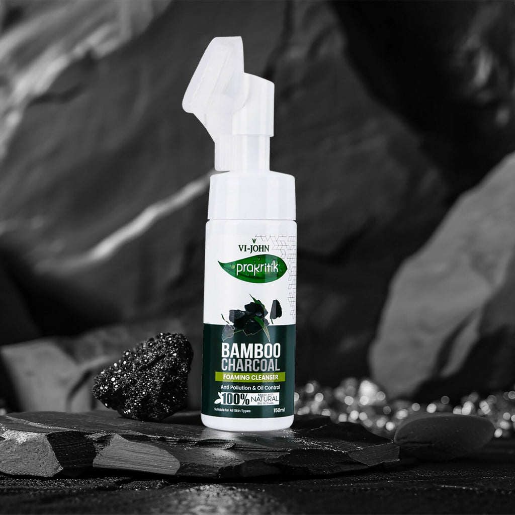 VI-JOHN Prakritik Bamboo Charcoal geling , Removes Tan, 100% Natural Bio Actives Face Wash - Distacart
