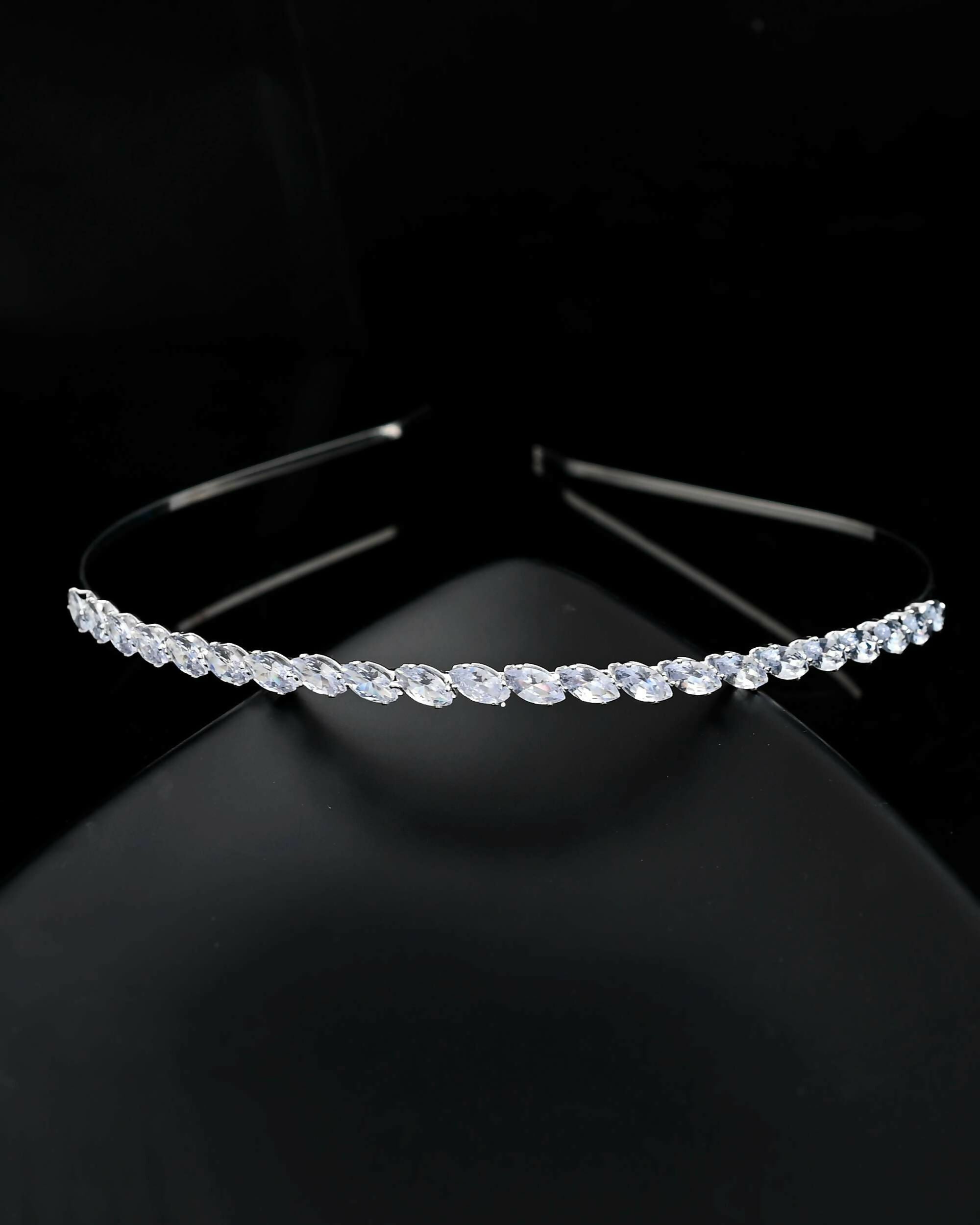 VOJ Silver Plated AD Studded Hairband