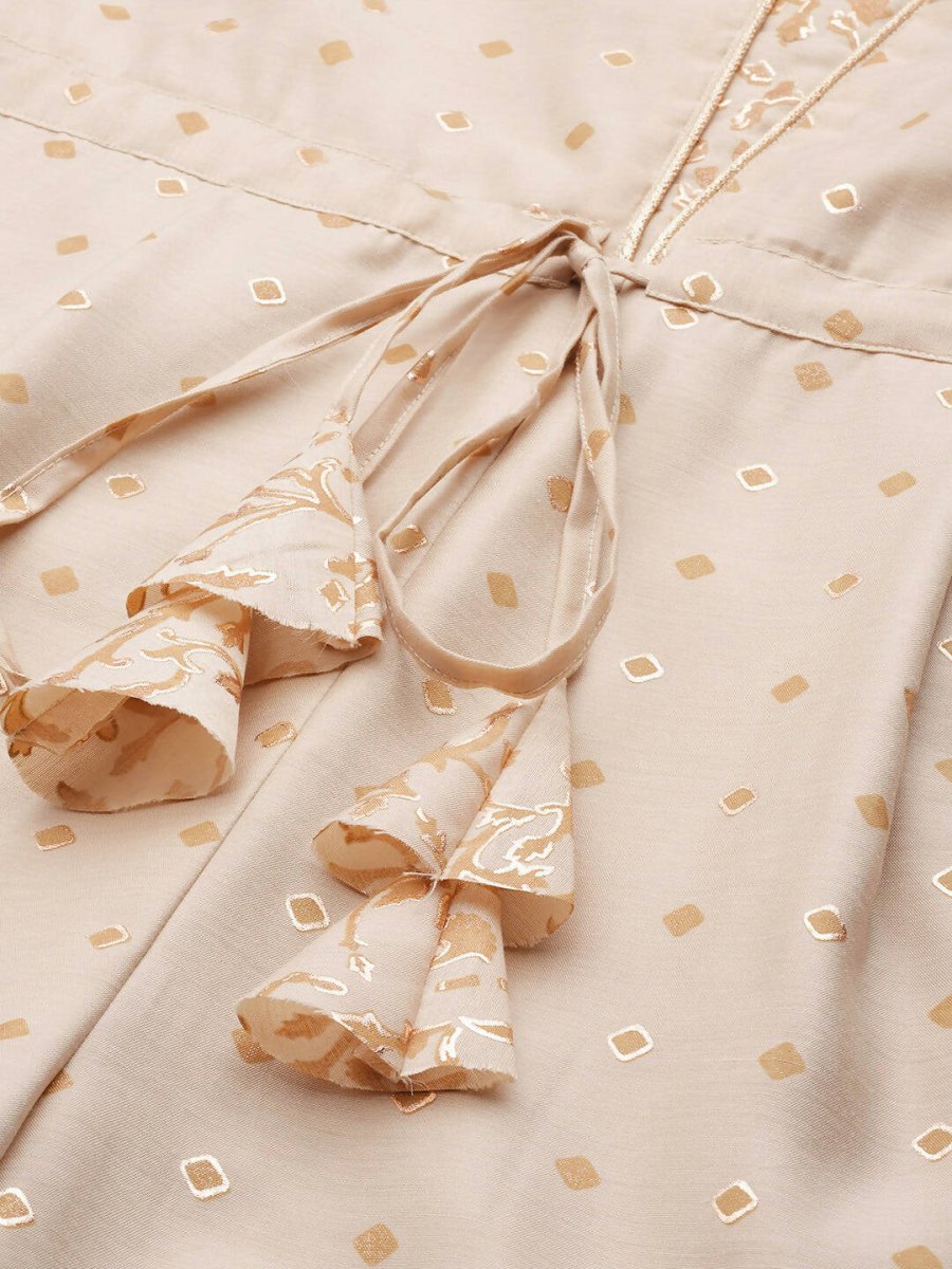 Ahalyaa Off White & Pink Printed Basic Jumpsuit - Distacart