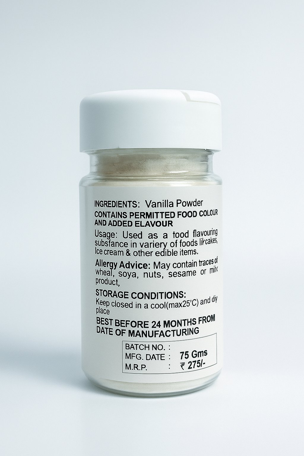 confect vanilla powder br b 75 gms b