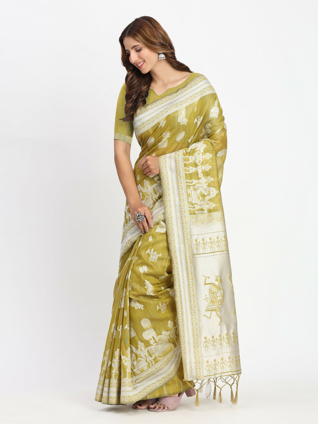 Shree Shyam Fashion Linen Cotton Purple Saree - Distacart