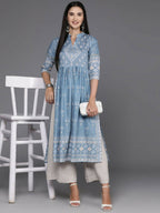 Ahalyaa Women's Traditional wear Kurta - Powder Blue