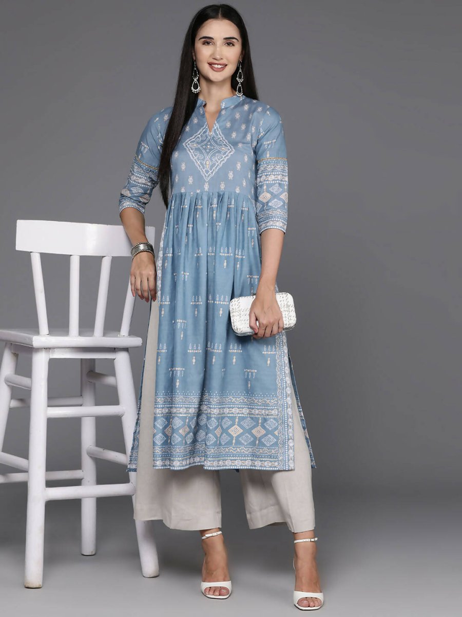 Ahalyaa Women's Traditional wear Kurta - Powder Blue