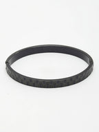 NVR Men's Black Rhodium-Plated Stainless Steel Kada Bracelet - Distacart