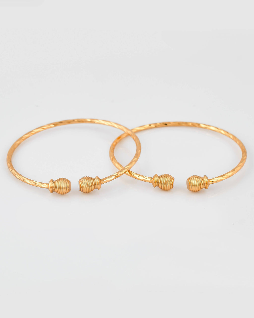 VOJ Stainless Steel Gold-plated Bangle Set (Pack of 2) - Distacart