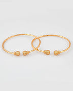 VOJ Stainless Steel Gold-plated Bangle Set (Pack of 2) - Distacart