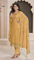 Anaita Yellow Silk Embroidered Stitched Salwar Suit - Distacart