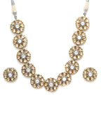 Kundan Choker with Studs Jewellery Set (silver) - Ruby Raang
