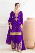 Aarshi Fashions Blue Chinon Wedding Suits