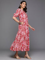 Ahalyaa Women's Traditional wear Ethnic Dress - Red - Distacart