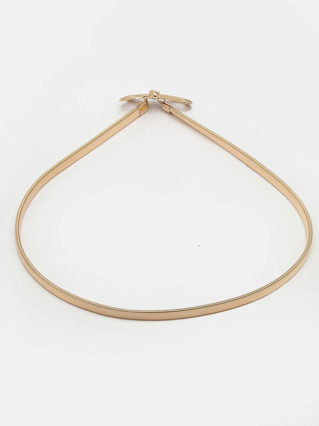 NVR Women Circular Gold-Polished Stretchable Metal Belt