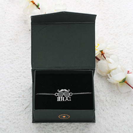 trueBrowns 925 Sterling Silver Precious BHAI Bracelet Rakhi