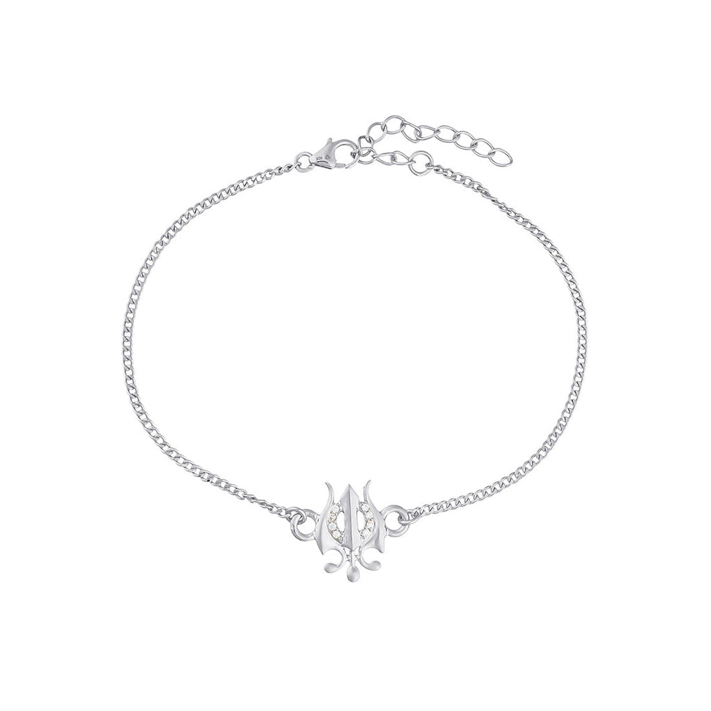 trueBrowns 925 Sterling Silver Precious Trishul Silver Bracelet Rakhi - Distacart