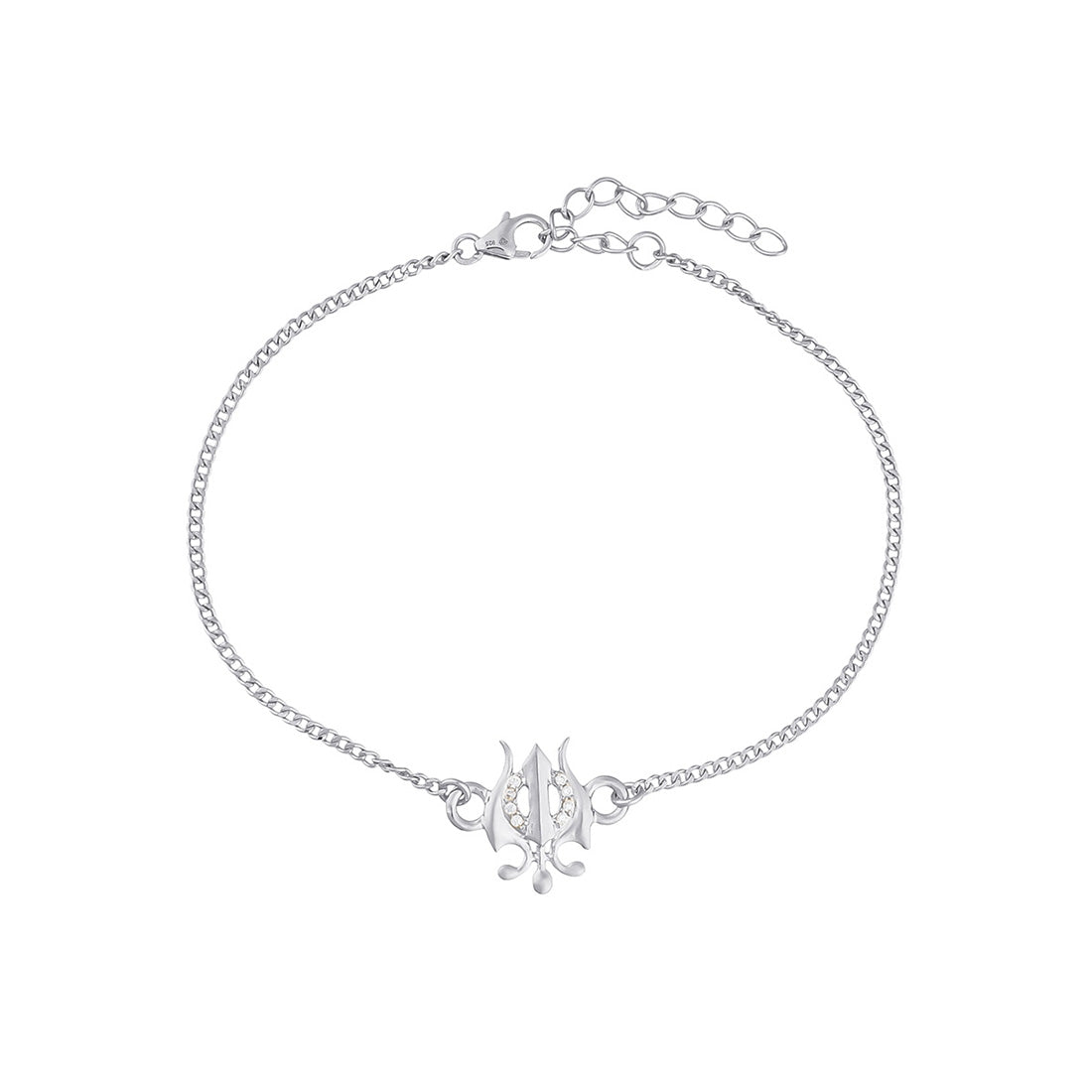 trueBrowns 925 Sterling Silver Precious Trishul Silver Bracelet Rakhi - Distacart