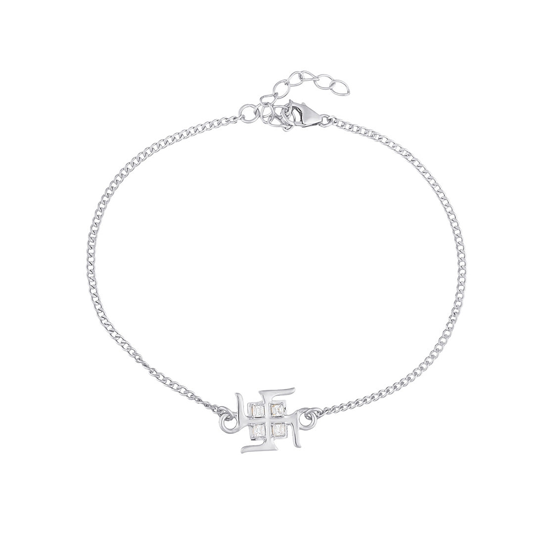 trueBrowns 925 Sterling Silver Precious Swastik Bracelet Rakhi - Distacart