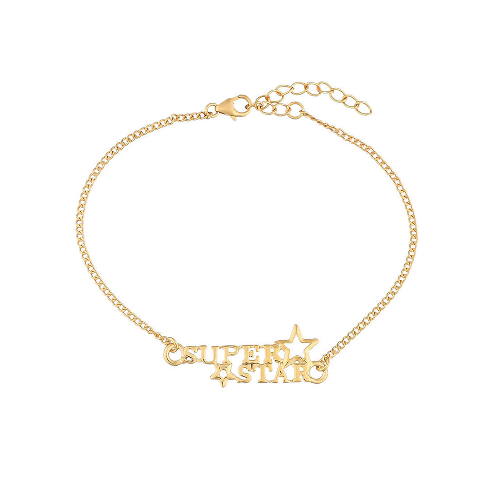 trueBrowns 925 Sterling Silver Gold-Polished Gold Micron Plated Superstar Bracelet Rakhi - Distacart