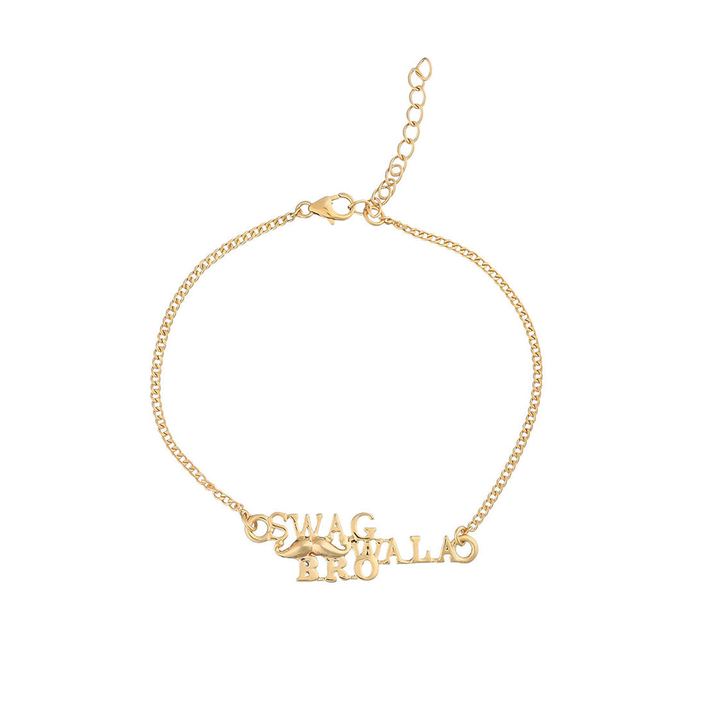 trueBrowns 925 Sterling Silver Gold-Polished Gold Micron Plated Swag Bracelet Rakhi - Distacart