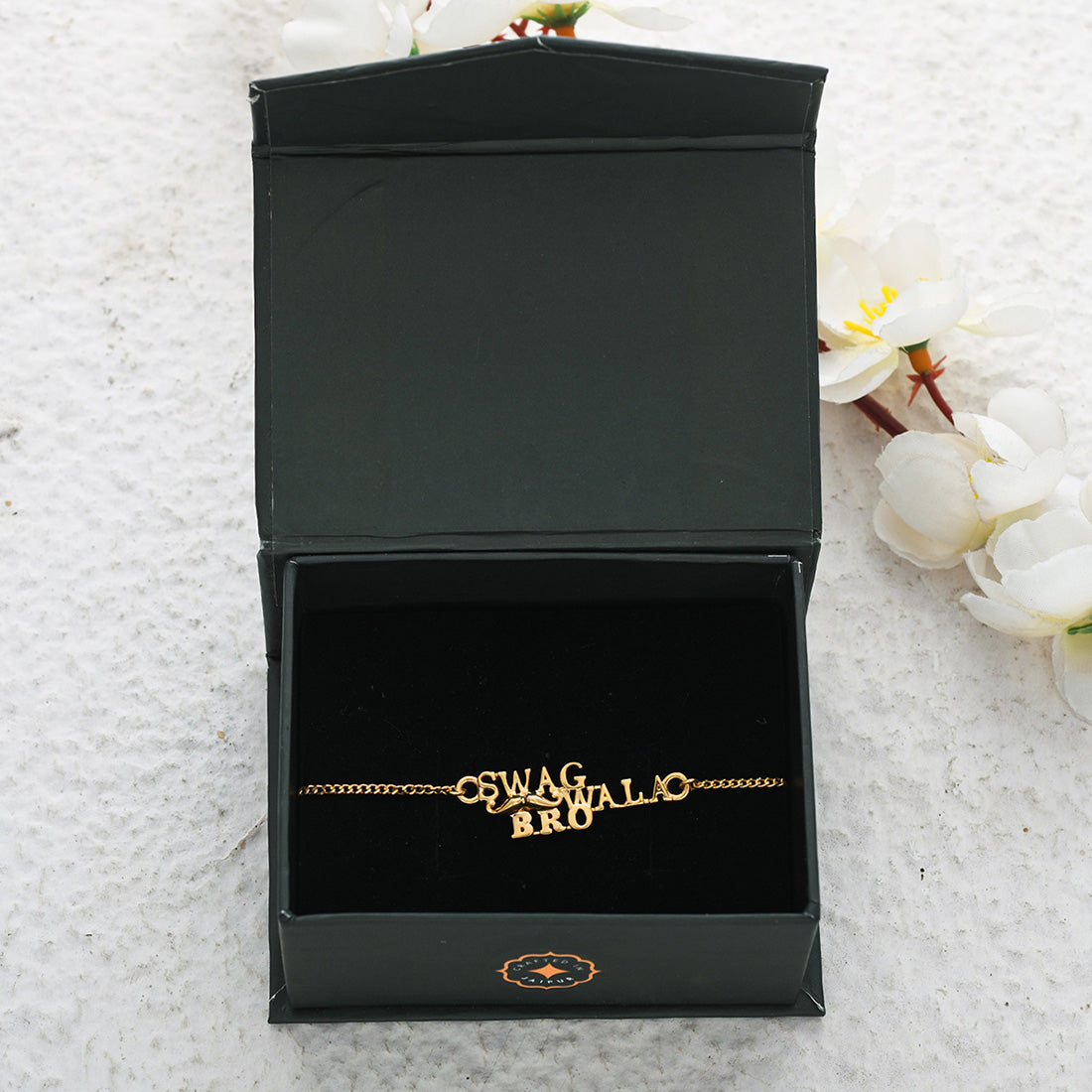 trueBrowns 925 Sterling Silver Gold-Polished Gold Micron Plated Swag Bracelet Rakhi - Distacart