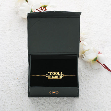 trueBrowns 925 Sterling Silver Gold-Polished Gold Micron Plated Cool Bhabhi Rakhi