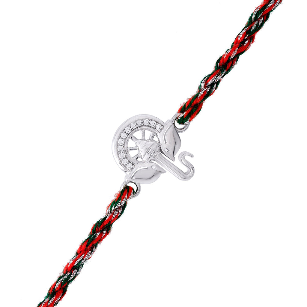 trueBrowns 925 Sterling Silver Auspicious Ganpati Thread Style Rakhi - Distacart
