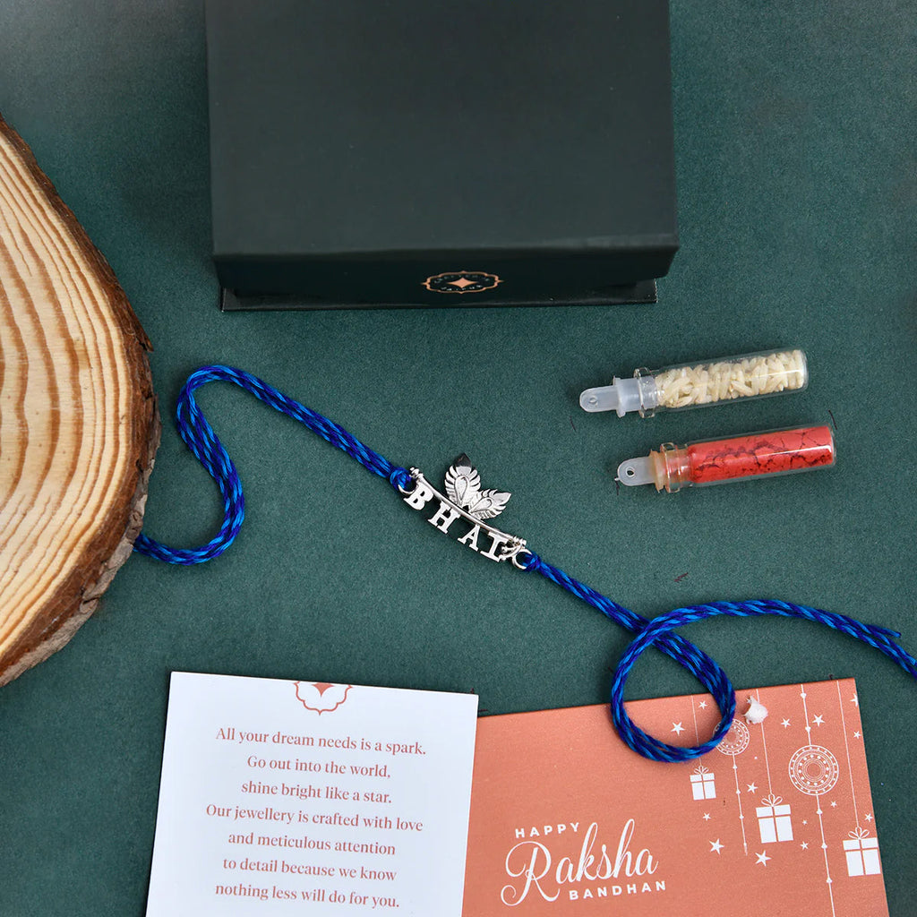 trueBrowns 925 Sterling Silver Stunning Bhai Thread Rakhi - Distacart