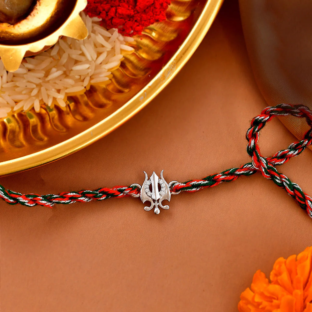 trueBrowns 925 Sterling Silver Precious Silver Thread Rakhi - Distacart