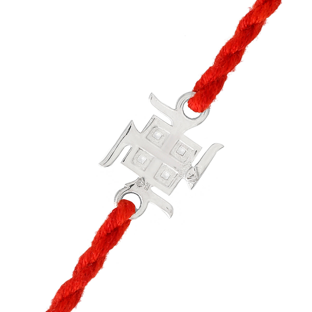 trueBrowns 925 Sterling Silver Precious Swastik Thread Rakhi - Distacart