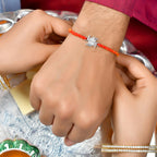 trueBrowns 925 Sterling Silver Precious Swastik Thread Rakhi - Distacart