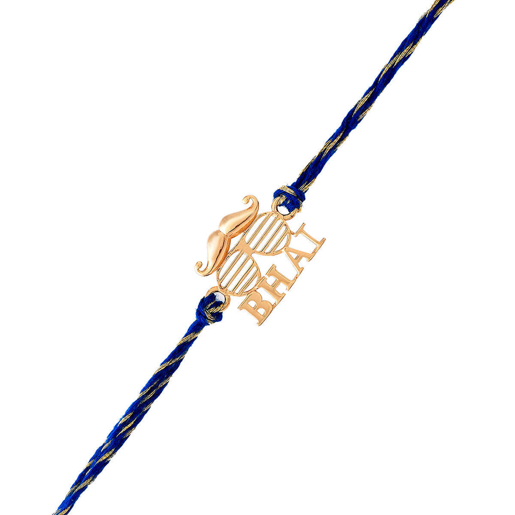 trueBrowns X Voylla 925 Sterling Silver Gold-Polished Gold Micron Plated Bhai Thread Rakhi - Distacart