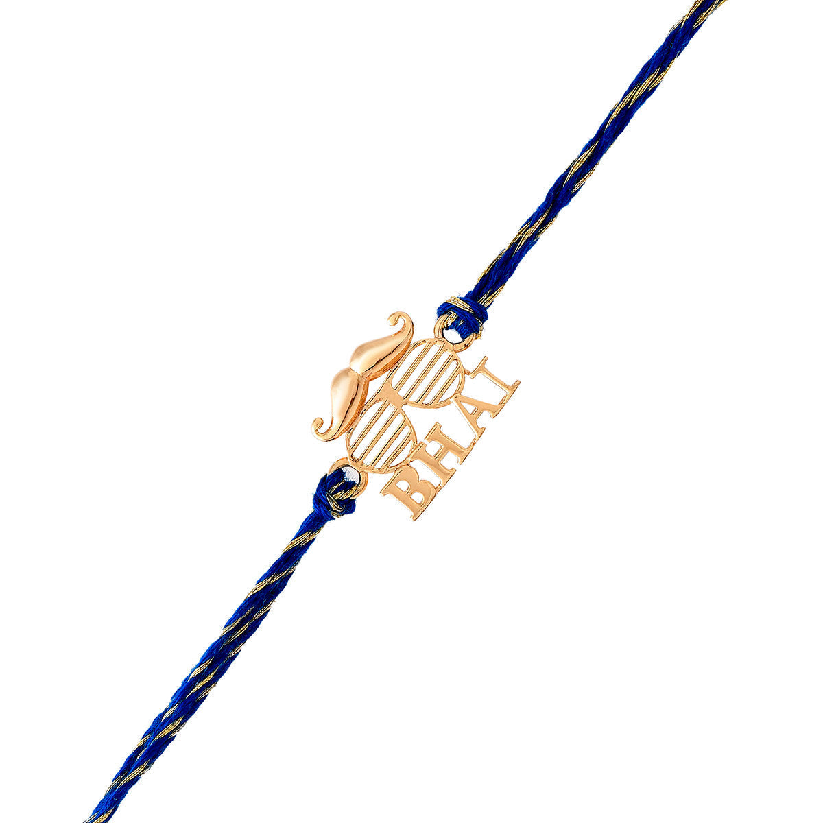 trueBrowns X Voylla 925 Sterling Silver Gold-Polished Gold Micron Plated Bhai Thread Rakhi - Distacart