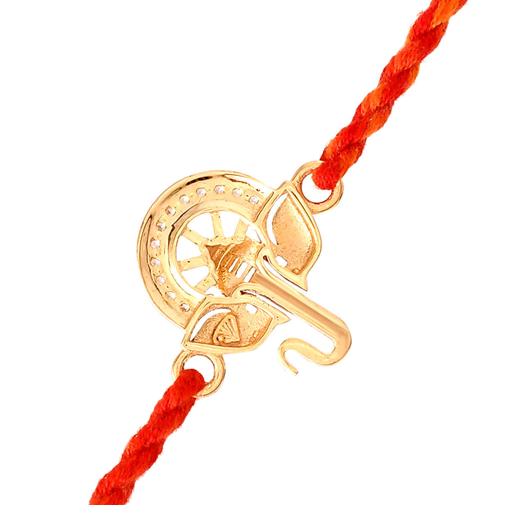 trueBrowns X Voylla 925 Sterling Silver Ganesha Gold-Polished Gold Micron Plated Thread Rakhi - Distacart