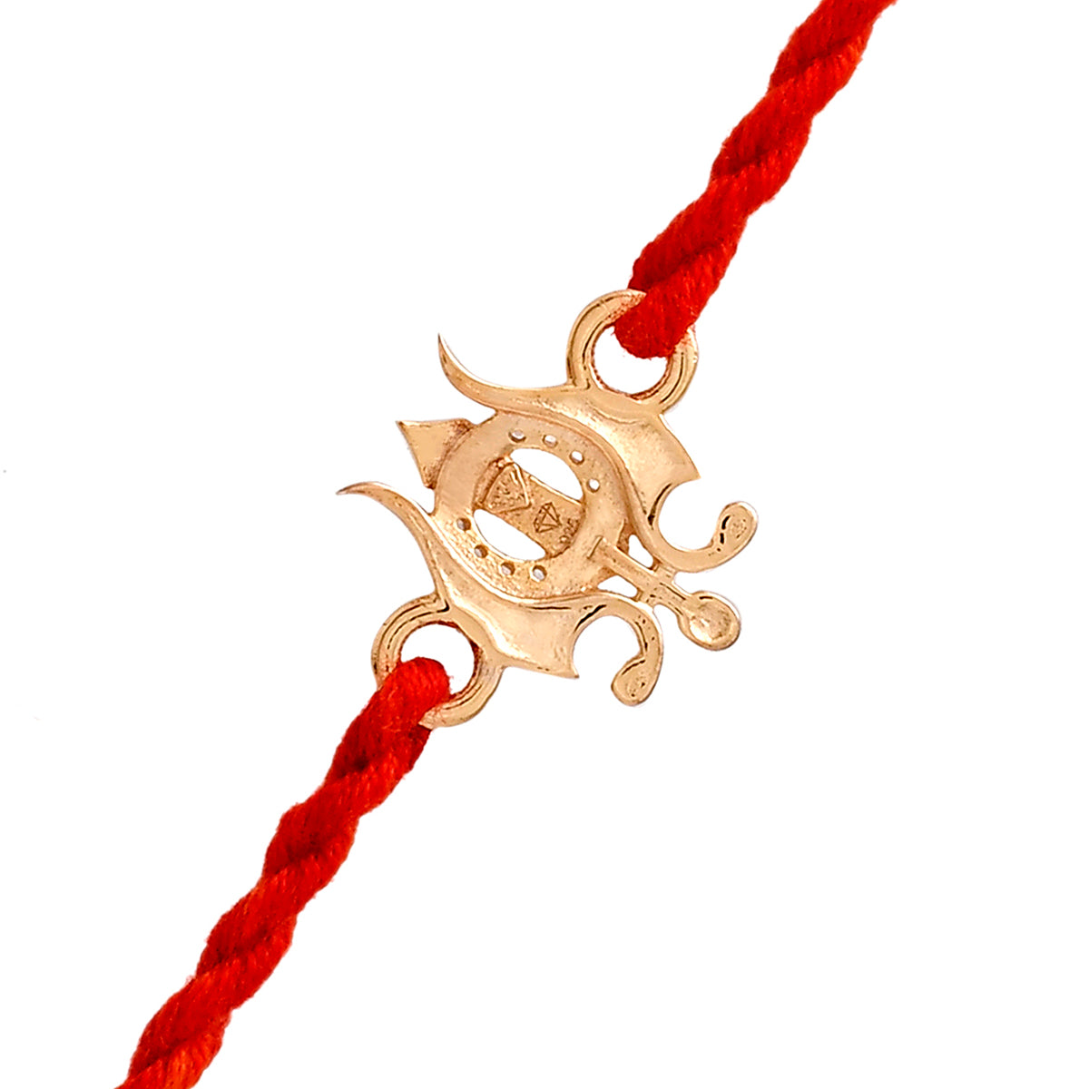 trueBrowns 925 Sterling Silver Gold-Polished Gold Micron Plated Trishul Thread Rakhi - Distacart