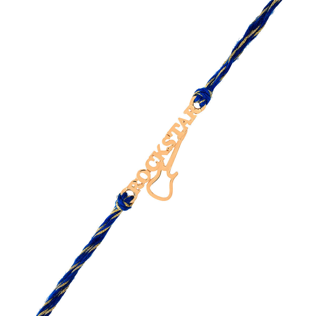 trueBrowns 925 Sterling Silver Rockstar Gold-Polished Gold Micron Plated Thread Rakhi - Distacart