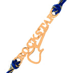 trueBrowns 925 Sterling Silver Rockstar Gold-Polished Gold Micron Plated Thread Rakhi - Distacart
