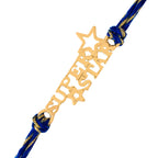 trueBrowns 925 Sterling Silver Gold-Polished Gold Micron Plated Superstar Thread Rakhi - Distacart