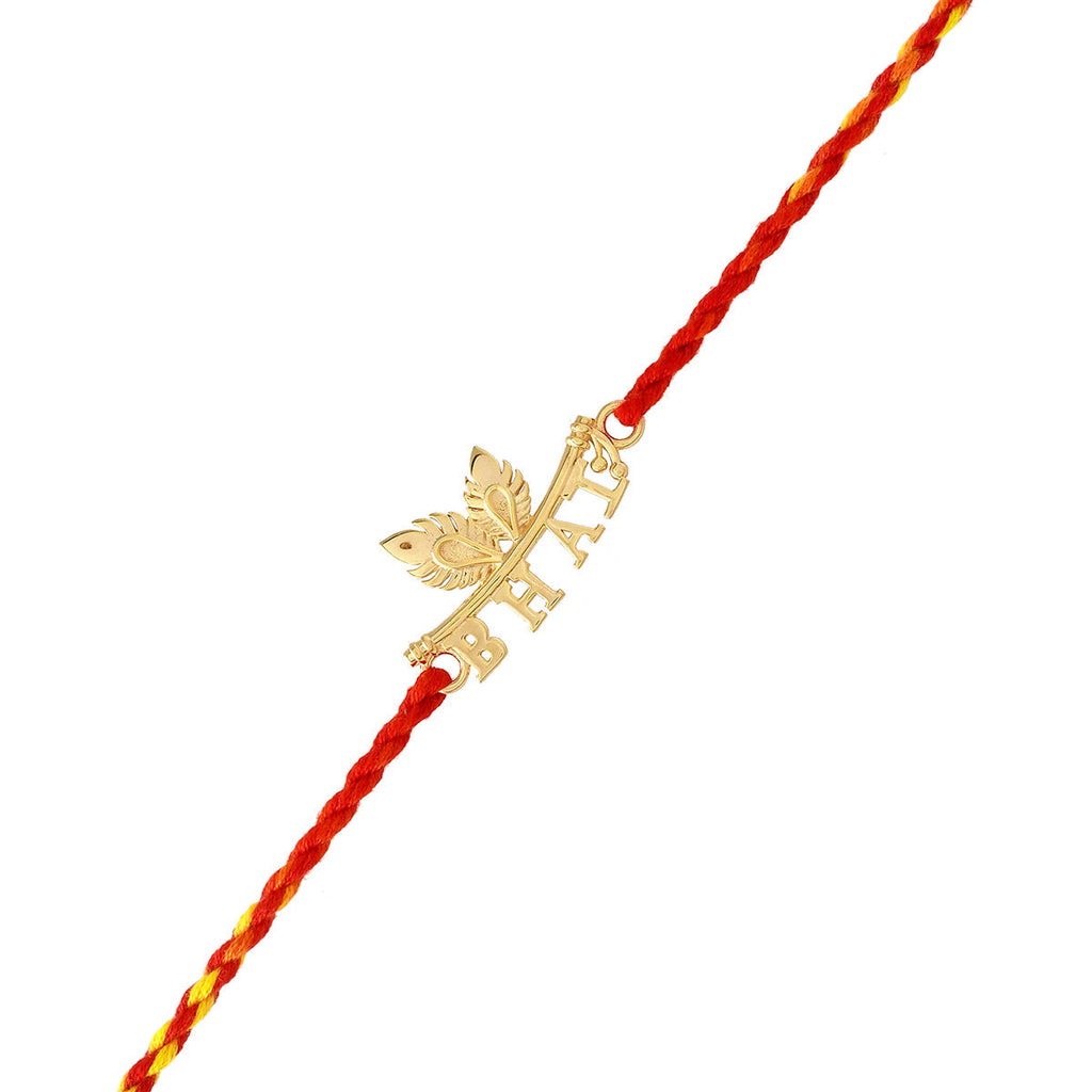 trueBrowns X Voylla 925 Sterling Silver Gold-Polished Gold Micron Plated Bhai Thread Rakhi - Distacart